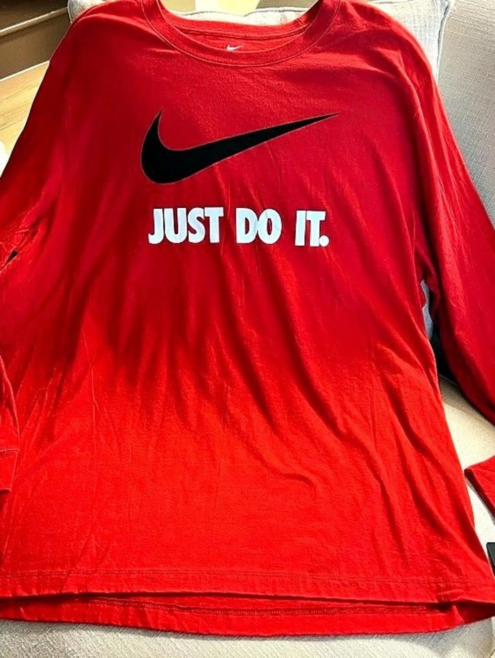 Nike Just Do It Long Sleeve Tee in Red Size XXL